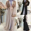 Ethnic Clothing Muslim Abayas Sequined Beading Islamic Kimono Abaya Arab Dress Musical Robe Prayer Big Swing With Belt F1064