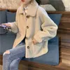 Kvinnors päls faux päls Deeptown Teddy Fleece Croped Jackets Kvinnor Korean Fashion Vintage Harajuku Sweet Soft Girl Lambs Wool Coat Baggy Winter Loose 231127