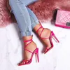 Abendschuhe Super High 11.5CM Thin Heels Damen Pumps Ankle Cross Strap Sandalen