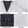 Men's Vests Luxury Silvery Grey Silk Men Vest Solid V-Neck Waistcoat Jacket Necktie Hanky Cufflinks Clips Wedding Business Party Gift Hi-Tie