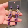 Dangle Earrings Long Hanging Wedding For Woman Colored Whole Crystals Charm Piercing Pendientes Girls Party Gift Luxury Fashion Jewelry