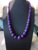 Chains Genuine Purple Natural Charoite Necklace Women Female Round Crystal Bead Long Chain 7-16mm Certificate