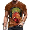 Homens Camisetas Unissex Animal Galo 3D Impressão Engraçado T-shirt Verão Casual Manga Curta Top Oversized Camisa Respirável Para Homens 6XL Camiseta