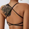 Roupa de yoga respirável criss cross ginásio superior mulheres sutiã roupa interior sem costas sem costura sutiã esportes colete bralette push up