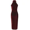 Casual Dresses Chic Women Summer Red Elegant Sexy Sleeveless Glitter Party Midi Bodycon Evening Prom Cocktail Dress Clothes