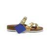 2023 Arizona Microfiber Mens kvinnor tofflor Vita bruna Birks Birkens Tock Sandaler Birko-flor Cog Flip Flops Hombres Beach inomhus Woody Mules Cork Flat Sliders