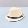 Basker mode strand strå hatt jazz utomhus vit panama cap kvinnor män dam fedora topp sol mössor andas avslappnade bowler hattar