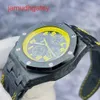 Relógio de luxo suíço Ap Swiss Royal Oak Offshore Series 26176fo Bumblebee 42mm Carbono forjado/material cerâmico preto Função de temporização de data