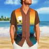 Chemises décontractées pour hommes Vente d'été Chemise hawaïenne pour hommes Noix de coco Impression 3D Col cubain À manches courtes Plage surdimensionnée XS-5XL