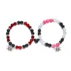 Strand Halloween Spider Coppia Bracciali per donna Uomo Cuore romantico Braccialetto coordinato magnetico Gioielli estetici per feste