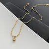 Chaînes en acier inoxydable simulé perle pendentif perle chaîne collier dames conception unique bijoux de mode cadeau de fête d'anniversaire de tous les jours