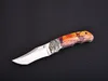 Hot A1914 Pocket Folding Knife 440C Satin Drop Point Blade Stainless Steel Sheet/ABS Handle Outdoor Camping Hiking Fishing EDC Knives with Nylon Bag