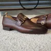 Chaussures habillées Brown Hommes Mocassins Square Toe SlipOn Business Sheos Taille 3848 Zapatos de Vestir Hombre 231124