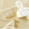 Kettingen Hip Hop Rock Style RVS Sleutelbeenketting Engelse Letter Twaalf Sterrenbeelden Tag Mannelijke Vrouwelijke Ketting