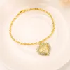 Braccialetti con ciondoli 21 cm Cz Cuore Mary Bracciale con ciondolo per donne Bambini Ragazze Catena color oro Fai da te Catene con ciondoli Gioielli Regalo Lei