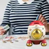 Storage Bottles Kids Piggy Bank Cartoon Rocket Statue Money Box Tabletop Craft With Exquisite Stickers Practical Gifts