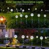 Lampes de pelouse 2 pièces LED lumières de fleurs solaires boule de pissenlit étanche extérieur cour jardin piquets fée Patio décor