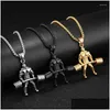 Jewelry Pendant Necklaces Exaggeration Herces Weight Lifting Necklace Mens Sports Stainless Steel Chain Punk Hip Hop Boys Fashion Jewe Dhl24