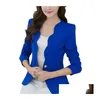 Vestes pour femmes Femme formelle couleur unie bouton unique mince mode bureau costume d'affaires veste décontractée femmes manteau vêtements d'extérieur Drop Deli Otrem