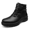 Botas sapatos para homens 2023 Lace Up Inverno Redondo Toe Sólido Algodão Quente Mid-Bezerro Plataforma À Prova de Água Curta