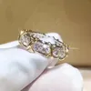 Fedi nuziali Croce 10K oro 4mm Lab Diamond Ring 925 sterling silver Fascia di fidanzamento per donna uomo Party Drop Jewelry 231127