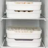Garrafas de armazenamento ovos do bandeja 24 grades Casa de plástico transparente Caixa de preservação da geladeira Caixa de ovo