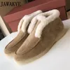 Geklede schoenen Luxe natuurlijke wollen bont Loafers Winter Korte snowboots Suède hoge moccssins Dames Grote maten Platte 231127