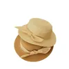 Шляпа шляпы девочек летняя лента лука украсить соломинку для детей панамы детские солнце Baby Beach Beach 18y 230426