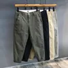 Men's Jeans Men Slim Fitting Small Straight Tube Fashion Cropped Pants Summer Casual Loose Nine Point Cargo