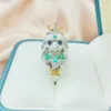 Wedding Rings Rui Ying Jewelry 9k Gold Natural Diamond Green Gemstone Pure Handmade Brushed Ring 231127