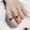 Band Rings Water Chestnut Overlap Mirror Ring Luxurys Desingers Female Fashion Ins Trendy Niche Design Index Finger Opening For Mans Dhiut