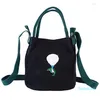 Akşam çantaları yaz moda basit bayanlar çanta yumuşak tuval kaymış omuz küçük taze sanat nakış fermuarlı kova çantası