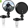 2023 2PC /SET 22 mm Universal Motorcycle Mirror Aluminium Czarny uchwyt Zakoń