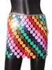 Rokken glitter pailletten uitgehold rok trendy nachtclub kwast taille ketting geometrisch plastic glanzende esthetische accessoires 230426