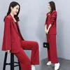 정장 2022 Herfst Nieuwe 캐주얼 Pak Jas Broek Tweedelige Vrouwen Fashionloose Blazers Broek 세트 Vrouwelijke el