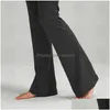 Pantaloni da yoga vestiti scanalature pantaloni svasati da donna estivi vita alta attillati pancia mostra figura sport yoga caduta a nove punti Del Dht0S