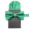 Bow Ties 2 PCS Business Bowtie Pocket Square Set For Men Bowknot Nuttie Tuxedo Suit Tillbehör bröllopsfest