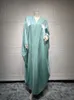エスニック服エレガントなイード秋のバットスリーブイスラム教徒のアバヤ女性ドレスムーストモロッコパーティー