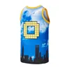 Film 0 Skyline Rampage Basketball Jersey Film Retro City The Rampage Video Game Retro Hiphop University for Sport Fans Breattable Summer Pure Cotton Pensionera skjorta