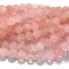 Pedras preciosas veeemake natural rosa genuíno rosa morganita redonda de gemas de pedra de pedra colares Bracelets Design de jóias 07538