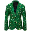 Men's Suits Blazers LUCLESAM Christmas Suit for Year's Day Fashion Festive Print Santa Claus Costume Male Jacket 230427
