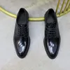 Léchardieuse Business Men's Business Locage de loisirs Locs de chaussures à lacets en cuir authentiques pour hommes Mentes de luxe décontractées Pressed Check Dress Shoes Slip on Wedding Men Shoe