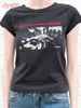 Dames T-shirt Radio Silence Grafisch T-shirt Vrouwen Zomer Ronde nek Rock n Roll Y2K T-shirt Tops Casual t-shirt T-stukken 230427