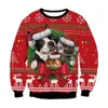 女性のセーター醜いクリスマスセーターグリーンジャンパー3D面白い印刷されたホリデーパーティークリスマススウェットシャツ誕生日クリスマススウェットシャツ2024L231122