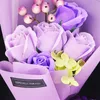 Party Favor Scented Soap Simulation Bath Decoration Home DIY Valentines Day Birthday Wedding Gift Box Rose Bouquet Artificial Flower1