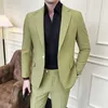 Abiti da uomo 2023 Uomini belli alla moda di alta qualità (pantaloni da completo) Completo da uomo d'affari professionale per il tempo libero Sposo da matrimonio britannico 2 set