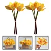 Flores decorativas 2 piezas Tallos de orquídeas de imitación Accesorios para el hogar Cymbidium Simulación Decoraciones de flores Ramo de seda de dama de honor artificial