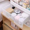 Makeup Organizer smyckesbehållare fodral smink förvaringslåda med klistermärken plastlådor kosmetiska skrivbordsarrangörer rack