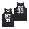 Film MTV Music Television Jersey Basketball 33 Will Smith Film First Annual Rock N Jock Bball Retro Sport Pullover traspirante Shirt Hiphop College traspirante Hiphop College Cuci