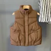 2023 Automne/Hiver Nouveau Yoga Costume Veste Vers Le Bas Coton Gilet Manteau Femmes Col Montant Petit Parfum Sans Manches Vêtements D'extérieur Coton Manteau Débardeur LLuSame Style